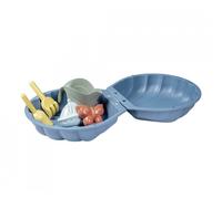 Smoby Life - Mini Double Sandpit - Shell-shaped - Shovel, Rake, Sand Mold, Watering Can - Recycled Material - From 18 Months - Made in France