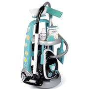 Smoby Toys - Cleaning Trolley with Vacuum Cleaner & Accessories for Children from 3 Years - 9-Piece Toy Cleaning Set with Trolley & Sound