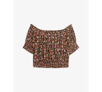 Smocked crop blouse for women Superdry Marron XS
