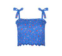 Smocked cropped tank top for women Lisca Java Bleu S