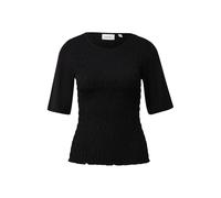 Smocked Detail Viscose Jersey T-Shirt for Women COMMA Noir 32