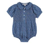 Smocked floral romper Blue 6 months