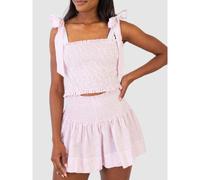Smocked Tie Shoulder Two-Piece Set- Blush Pink Everyday The Label Multi S