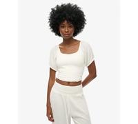 Smocked woven women's T-shirt Superdry Blanc M