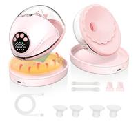 Smocraut Wearable Breast Pump Electric Hands Free Breast Pump,12 Levels 4 Modes with Heating Function and UV Disinfection,Painless Low Noise (MY382-Pink-2PC)