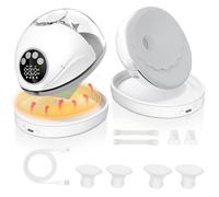 Smocraut Wearable Breast Pump Electric Hands Free Breast Pump,12 Levels 4 Modes with Heating Function and UV Disinfection,Painless Low Noise (MY382-Grey-2PC)