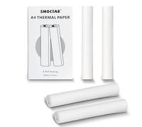SMOCTAR A4 Thermal Paper 4 Rolls, Thermal Printer Paper Compatible with Portable Printer for Travel, Home, Photo, Invoice, Contract 30 Sheets/Roll, 8.27x11.69 Inch / 210x297 mm (4 Rolls-2)