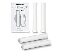 SMOCTAR A4 Thermal Printer Paper, Thermal Paper 4 Rolls Compatible with Portable Printer for Travel, Home, Photo, Invoice, Contract 30 Sheets/Roll, 8.27x11.69 Inch / 210x297 mm