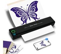 SMOCTAR Tattoo Stencil Printer with 10pcs Tattoo Transfer Paper, Bluetooth Tattoo Printer for Artists & Beginners, Wireless Temporary Thermal Machine Compatible with Phone, Tablet & PC