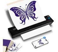 SMOCTAR Tattoo Stencil Printer with Tattoo Transfer Paper & A4 Thermal Paple, Bluetooth Tattoo Printer for Artists & Beginners, Wireless Temporary Thermal Machine (Black)