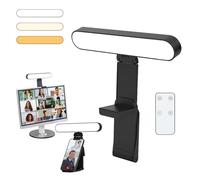 SMOCTAR Video Conference Light for laptop & phone, Desk Ring Light with Stand, Zoom Meeting Light for Video Calls Selfie Makeup PC Webcam, Live Streaming Light with Remote Control