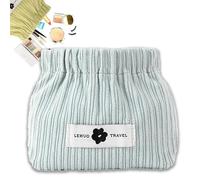 Smoderate Corduroy Elastic Hair Tie Organizer, Portable Corduroy Elastic Storage Bag, Multipurpose Pouche Portable Cosmeti (Blue)