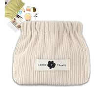 Smoderate Corduroy Elastic Hair Tie Organizer, Portable Corduroy Elastic Storage Bag, Multipurpose Pouche Portable Cosmeti (White)