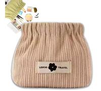 Smoderate Corduroy Elastic Hair Tie Organizer, Portable Corduroy Elastic Storage Bag, Multipurpose Pouche Portable Cosmeti (Apricot)