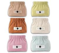 Smoderate Corduroy Elastic Hair Tie Organizer, Portable Corduroy Elastic Storage Bag, Multipurpose Pouche Portable Cosmeti (6PCS)