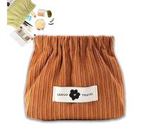 Smoderate Corduroy Elastic Hair Tie Organizer, Portable Corduroy Elastic Storage Bag, Multipurpose Pouche Portable Cosmeti (Brown)