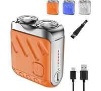 Smoderate Shaver, New Portable Rotary Dual Ring Electric Shaver, Pocket Electric Razor for Men, 2025 Mini Portable Electrics Shavers, USB Rechargeable One-Button (Orange)