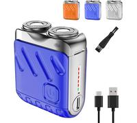 Smoderate Shaver, New Portable Rotary Dual Ring Electric Shaver, Pocket Electric Razor for Men, 2025 Mini Portable Electrics Shavers, USB Rechargeable One-Button (Blue)