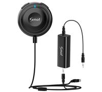 Smof Bluetooth Car Kit, AUX Bluetooth Adapter for Car with Ground Loop Noise Isolator for Handsfree Talking and Music Streaming, Wireless Bluetooth Receiver, BT4805P
