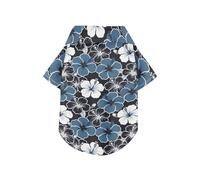 Smog Blue Flor Hawaii Flower Summer Dog Shirt Vest Button Up Lightweight and Breathable Short Sleeve Pet T-Shirt Puppy Sweatshirt Perfect for Everyday Wear, and Photoshoots XL
