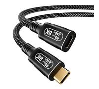 Smoizheff 1M/3.3FT USB-C Male to Female Extension Cable Compact & Tangle-Free, 40Gbps High-Speed and 240W PD, Supports Thunderbolt 4/3/USB4/8K Display, Compatible with M-acBook/Dell/SSD/eGPU