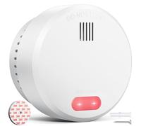 Smoke Alarm 10-Year Battery, DIN EN 14604 Test Victories Smoke Detector, Fire Alarm, Self-Adhesive, 85 dB Alarm - 1 Set