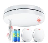 Smoke Alarm 10-Year Battery, DIN EN 14604 Test Victories Smoke Detector, Fire Alarm, Self-Adhesive, Smoke Alarm >85dB Alarm - 3 Set