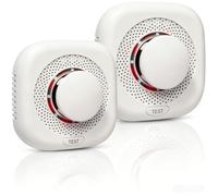 Smoke Alarm 2 Pack with 10 Years Span Life,Smoke Alarms for Home,Fire Alarm with LED Indicator and Silence Button Battery Powered Smoke Alarm