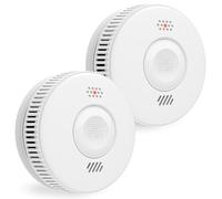 Smoke Alarm for Home, 10-Year Battery Smoke Detector with Large Test/Silence Button, Fire Alarm with Adhesive Tape, Conforms to EN14604 Standard, 2-Pack
