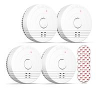 Smoke Alarms for Home Replaceable Battery Smoke Detector Fire Alarms with Test/Mute Button and Magnetic Holder DIN EN14604, 4 Piece