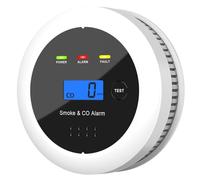 Smoke and Carbon Monoxide Alarm, Dual Sensor Combination Smoke Alarm and Carbon Monoxide Detector and Replaceable Battery Smoke and CO Alarm with Digital Display for Your Home, Garage, Office
