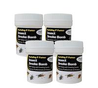 Smoke Bomb Professional Strength Fogger Fumigator for Fleas Bed bugs Moths Cluster fly Spider Poultry Red Mite and all insects Killer Midi Fumer 11g by Pest O One® (Pack of 4)