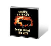Smoke Brisket Not Meth Funny Lapel Pins Square Brooch Tie Suit Dress Accessories for Men Women Wedding Birthday