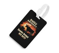 Smoke Brisket Not Meth Funny Luggage Tag Identifiers Travel Bag Tags with Name ID Label for Suitcase Backpack