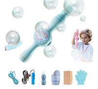 Smoke Bub-ble machine & Elastic magic Wand, 2026 New Colorful Smoke Bub-ble Machine, Magic Interactive Fog Bubbles Machines for Party,ElasticSmoke Bubble Maker for Outdoor Fun (Blue)