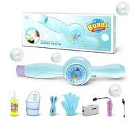Smoke Bub-ble Machine & Elastic Magic Wand, Colorful Smoke Bub-ble Machine, Elastic Bub-bles Fog Wand, Automatic Soap Blower Outdoor Birthday Christmas Party Gift Games (Blue)