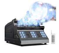 Smoke Bubble All In One Fog Machine, with 2 Bubble Fans and Remote Control, Lcd Control Panel & 18 Rgb Led Lights, 3-In-1 Fog Bubble Machine for Party Indoor Dj Halloween Chirstmas