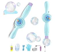 Smoke Bubble Machine, Cute Rechargeable Smoke Bubbles Machine Wand With Colorful Light, Fun Science Experiments, Kids Toys for Parent-Child Interaction (Blue)