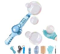 Smoke Bubble Machine, Elastic Bubble Fog Magic Wand, 2025 New Interactive Fog Bubble Machine for Party, Fun Bubble Blowing Machine With Colorful Lighting, Summer Party Toy Gift (Blue-A)