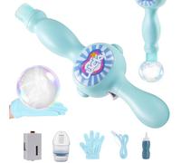 Smoke Bubble Machine for Kids, Fog Bubble Machine with Elastic Smoke Effect, Magic Bubble Wand Interactive Game, Fun Bubbles Blowing Machines for Party Outdoor Birthday (Blue)