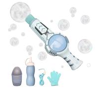 Smoke Bubble Machine Wand - Kids Magic Bubble Gun Toy with Fog Effect, ABS Plastic, Portable Birthday & Party Gift for Boys & Girls Age 3+ - Blue