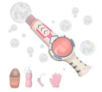 Smoke Bubble Machine Wand - Kids Magic Bubble Gun Toy with Fog Effect, ABS Plastic, Portable Birthday & Party Gift for Boys & Girls Age 3+ - Pink