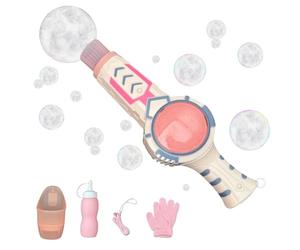 Smoke Bubble Machine Wand - Kids Magic Bubble Gun Toy with Fog Effect, ABS Plastic, Portable Birthday & Party Gift for Boys & Girls Age 3+ - Pink