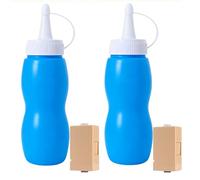 Smoke Bubble Machine Wand Liquid Refill - Elastic Fog Effect for Holiday & Birthday Party Games (2Sets Blue + atomizer)