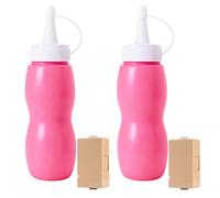 Smoke Bubble Machine Wand Liquid Refill - Elastic Fog Effect for Holiday & Birthday Party Games (2Sets Pink + atomizer)