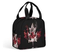 Smoke Canada Flag Lunch Bag Insulated Lunch Box Container