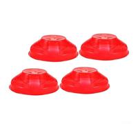 Smoke Detector Cover 4-Pack Red Dust Shield Plastic Protective Cap Guards False Alarms Lightweight for Standard Fire Alarm Sensors Office School Commercial