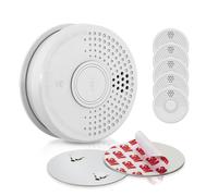 Smoke Detector DOF39 Fire Alarm Set Sensor Magnetic Mount Holder w/ Battery 6x