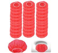 Smoke Detector Fire Alarm Dust Cover, 30Pcs Reusable Elastic Stretch Plastic Fire Alarm Cap, Red Dust Cap to Protect Smoke Detector During Renovation Work or Decorating for Commercial Building, Home