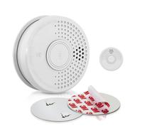 Smoke Detector Fire Alarm Set Sensor Magnetic Mount Holder w/ Battery 85db 2x
